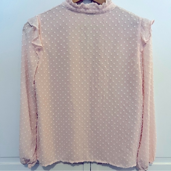 J. Crew | Clip Dot | Poet Sleeve | Scoop Neck | Top | Pink | Size XS - Picture 6 of 6